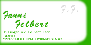 fanni felbert business card